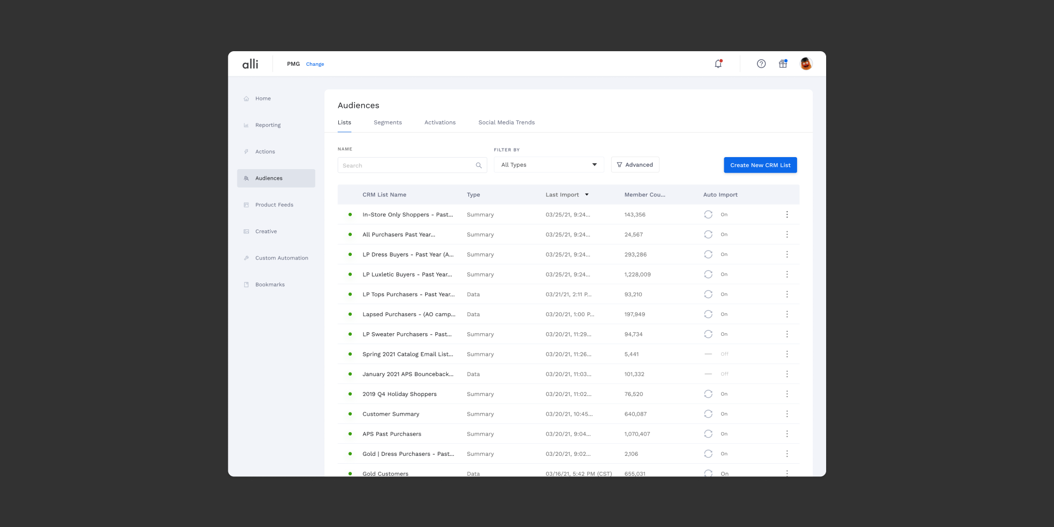 Alli design system screen